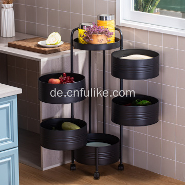 Drehbares 3/4/5-Schichten-Rack-Küchenregal mit Rädern